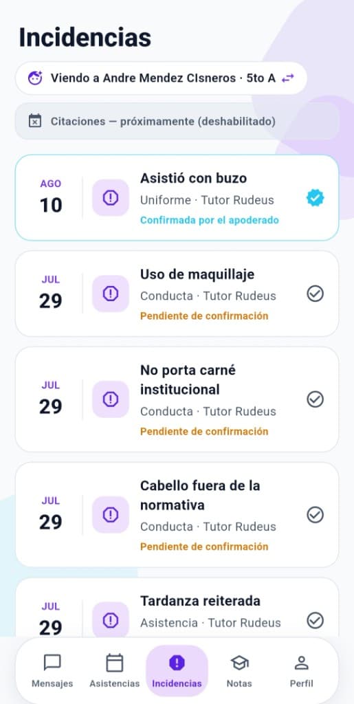 Incidencias